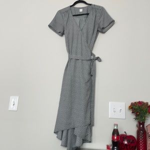 Midi length wrap dress